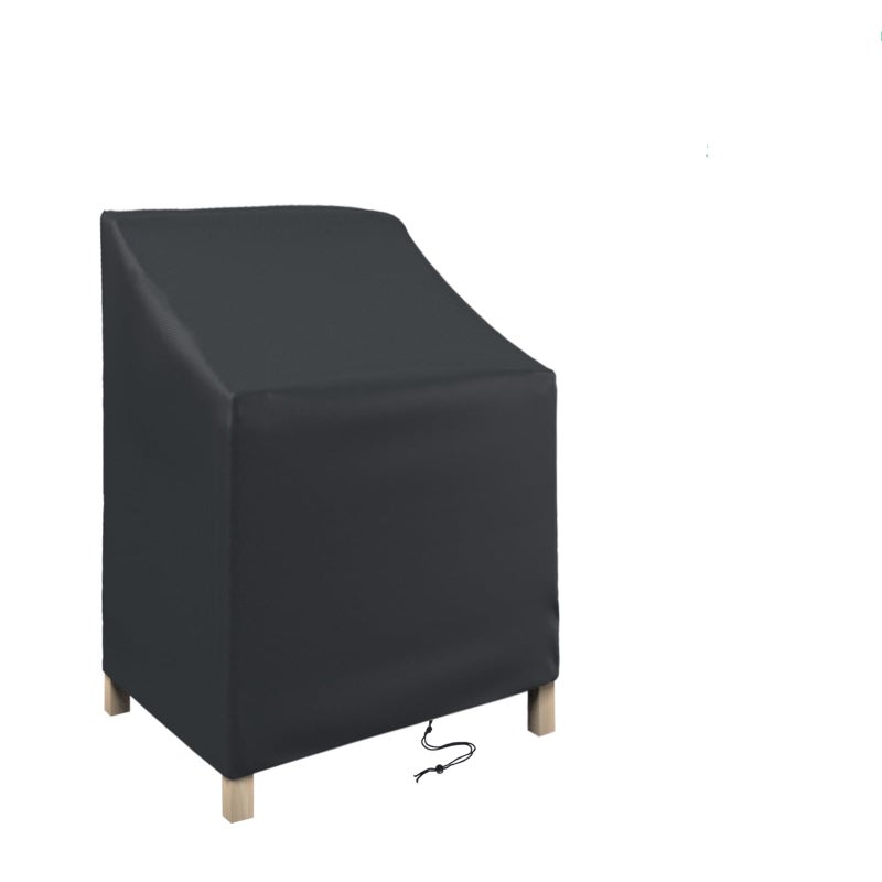 STARTWO Stackable Patio Chair Covers,Waterproof Outdoor Lawn Furniture Cover for for 4-6 Stackable Dining Chairs, 26""Lx26""Wx47""H,Black - Image 1